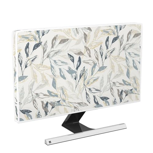 Baocicco Bohemian Floral Monitor Dust Covers 22, 23, 24, 25 Inch Artistical Boho Botanical Decorative Water Proof Computer Covers for Desktop PC Protector Full Body Cover for Computer Screen