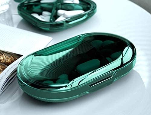 REOOHOUSE Portable Pill Box Daily Medicine Supplement Organizer Weekly Pill Case Premium BPA Free Material (Dark Green)