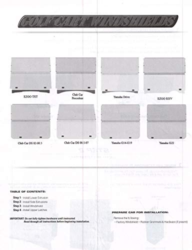 NEW EZGO TXT Tinted Folding Golf Cart Windshield 1994-2013 - Thumbnail 2