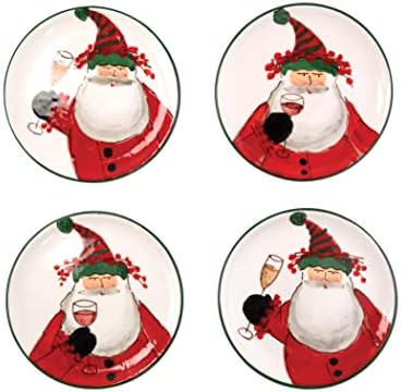 Vietri Old St. Nick Holiday Collection Italian Serveware Sets (Cocktail Plates, Set of 4)