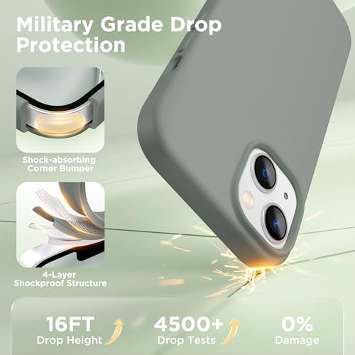 Image of GolbinBox Magnetic for iPhone 13 /14 Case, Silicone Cover, Calke Green