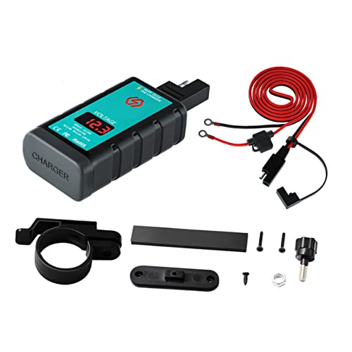 COOLHIYA Fast Charge Charger for Motorcycle SAE Adapter - 1.4m Cable Over-Protection