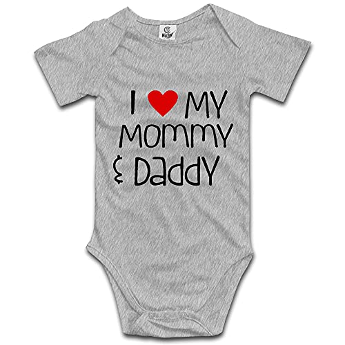 DOQOSESHY I Love My Mommy and Daddy Infant Toddler Climbing Bodysuit 0-24 Months Romper Jumpsuit, Long Sleeve-white
