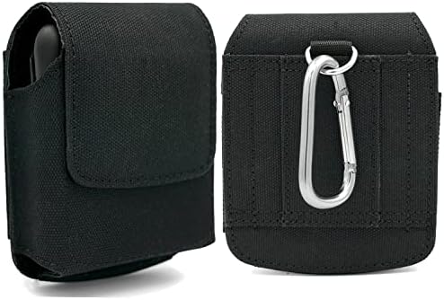 BECPLT for Galaxy Z Flip4 Z Flip3 5G Nylon Cell Phone Pouch Holster Case with Belt Clip Cover for Samsung Galaxy Z Flip3 5G Galaxy Z Flip 5G Galaxy Z Flip Motorola Razr 5G Motorola Razr 2019 (Black)