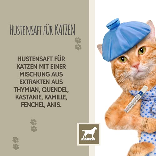Hustensaft Katze 100ml Bronchiobol Thymian Hustensaft I Kräuter Sirup I Schleimlöser Katze Mittel Unterstützung für Atemwege bei Katzen Husten I Hustenlöser Bronchial Liquid Ergänzungsfuttermittel