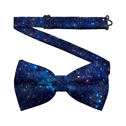 Hiukset Galaxy Tie Starry Night Bowtie for Men Boys, Pre-Tie Men's Galaxy Space Bowties Mens Galaxy Starry Bowties for Business Wedding Party Dating