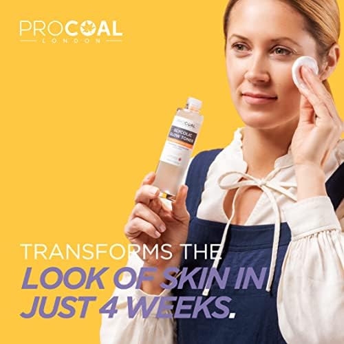 Glycolic Glow Toner with Vitamin C & Aloe Vera by Procoal - Pore Minimizer, Brightening & Exfoliating Skin Toner for Face, Glow Tonic for Face, 100% Recyclable Packaging, Vegan, Made in UK