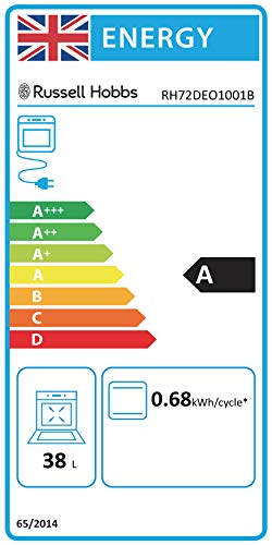 Russell Hobbs 72cm High, 60cm Wide, Black, 92L, Built Under, Electric Fan Double Oven, RH72DEO1001B - Free 2 Year Guarantee - Image 9