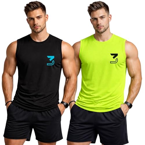 Image of 3Colours RGB Fitness Designer Gym Stringer Vest, Gym Vest, Racer Y Back, Sports Tank Tops, Sando for Men C Cut-3 Logo