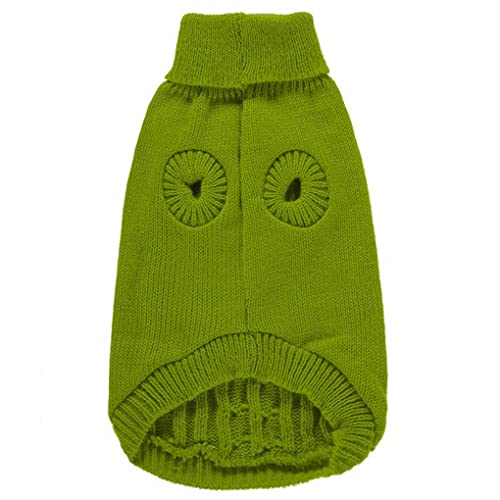 Small Dog Sweaters Knitted Pet Cat Sweater Warm Dog Sweatshirt Dog Winter Clothes Kitten Puppy Sweater (X-Small,Light Green) #TOP6