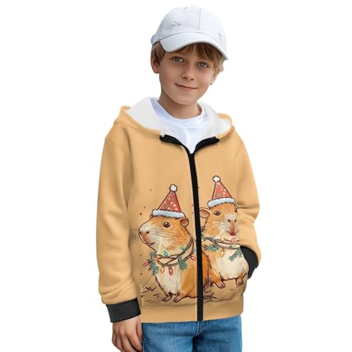 Kids Soft Fleece Zip-Up Hooded Sweatshirt Long Sleeve Hoodie for Boys or Girls Fall Winter Jackets with Pockets2