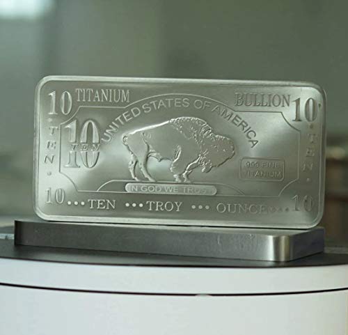 Metal Art Collection - 10 oz Ten Troy Ounce USA American Buffalo .999 Fine Titanium Bullion Bar Ti Element - Thumbnail 7