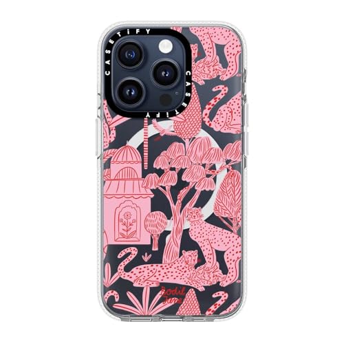 Coque transparente iPhone 15 Pro motif imprimé animaux rose - 2