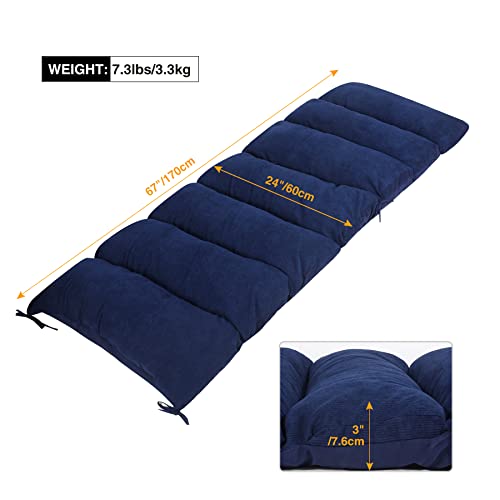 Redcamp Chaise Lounge Chair Cushion For Patio Furniture, Thicker Soft Comfortable Zero Gravity Chair Pad For Outdoor Indoor Home Office, Blue 67"X24" #TOP1