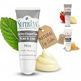 Organic Lanolin Lip Balm Mint Flavor - Lip Repair for Dry Weather - Natural Nipple Cream Lanolin - Moisturizer cracked lips - Hydrating lip care - Ultra pure jojoba oil - Kosher chapstick (0.35 Oz)