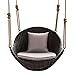 LKITYGF Wesoły fotel relaksacyjny, huśtawka, krzesło wiszące, dom, balkon, pojedynczy kosz wiszący, do wewnątrz, fotel bujany do domu i ogrodu, szary, 90 x 65 x 65 cm (kolor: Czarny, rozmiar: 90 x 65 x 65 cm)