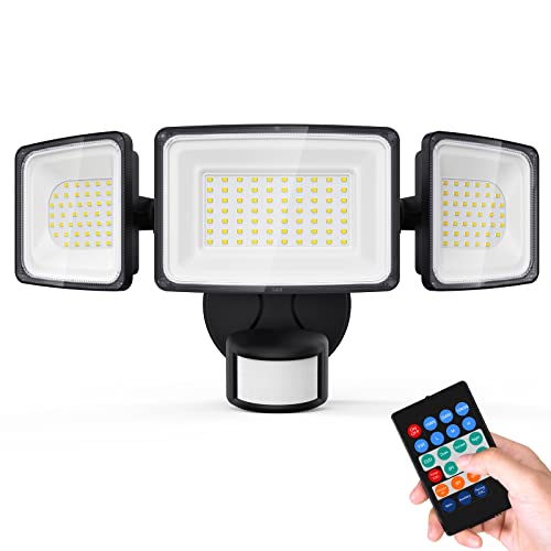Onforu 100W Motion Sensor Outdoor Lights With Remote Control, Led Flood Lights Dusk To Dawn Security Lights, 9000Lm, 6500K, Ip65 Waterproof Exterior Floodlight For House Yard Porch Garage Eave (Black) #TOP22