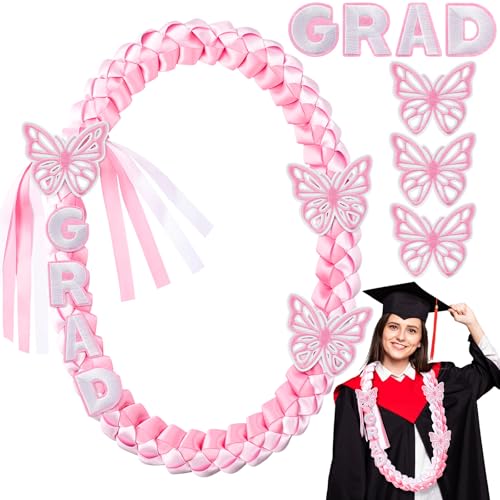 2026 Graduation Leis with Pins Class of 2026 47.2 Inch Double Braided Graduation Necklace DIY Handmade Money Leis Grad Party Accessories for Kindergarten Elementary Middle School(Pink,Classic) by Knitgrip - Used condition - Image 8