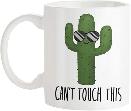 Miniatura 1 de Fonhark - Can't Touch This - Taza divertida de cactus espinoso divertido para amantes de las plantas suculentas, taza de café de 11 onzas, color