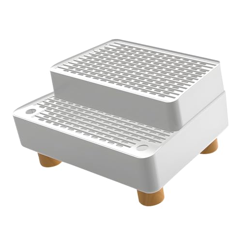 Poubelle pour chat escalier vert de sécurité double couche ABS permanent chiens