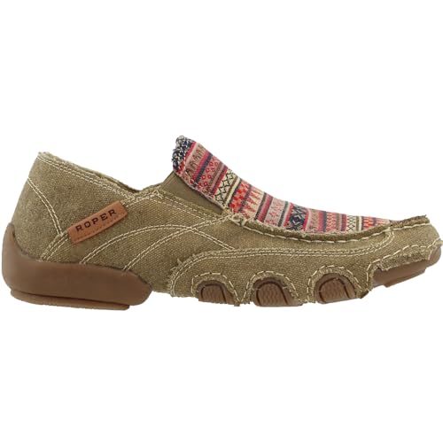 Image of ROPER Womens Daisy Southwest Slip On Flats Casual - Brown, Green