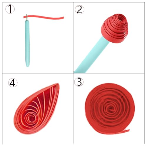Lmyzcbzl Papier Quilling Werkzeuge, 2 Pcs Origami Rolling Pen, Curling Quilling Nadel Stift, Papierquilling-Werkzeug, Quilling-Schlitzwerkzeug, DIY Hand Handwerk Curling Stift