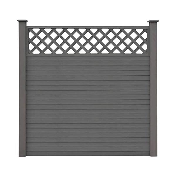 vidaXL WPC Zaun Set 5 Quadrate Sichtschutzzaun Lamellenzaun Gartenzaun Windschutz Sichtschutz Zaun Steckzaun Systemzaun… – Bild 4
