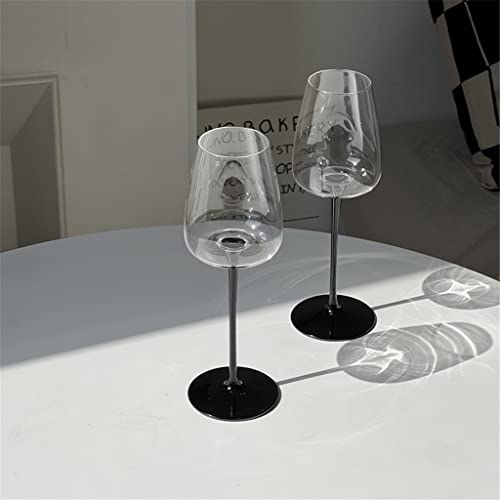 SHYPYG Crystal Wink Glass Vintage Black Long Them Burdeos Burdeos Corting Copa de vidrio Fiesta de bodas en casa 2 PCS (Color : Black, Size : 2Pcs/Set)