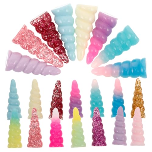 Toddmomy 25Pcs Resin Unicorn Horn Charms 1 Inch Spiral Unicorn Horns for DIY Crafts Jewelry Making Hair Accessories Party Favors & Cosplay Props