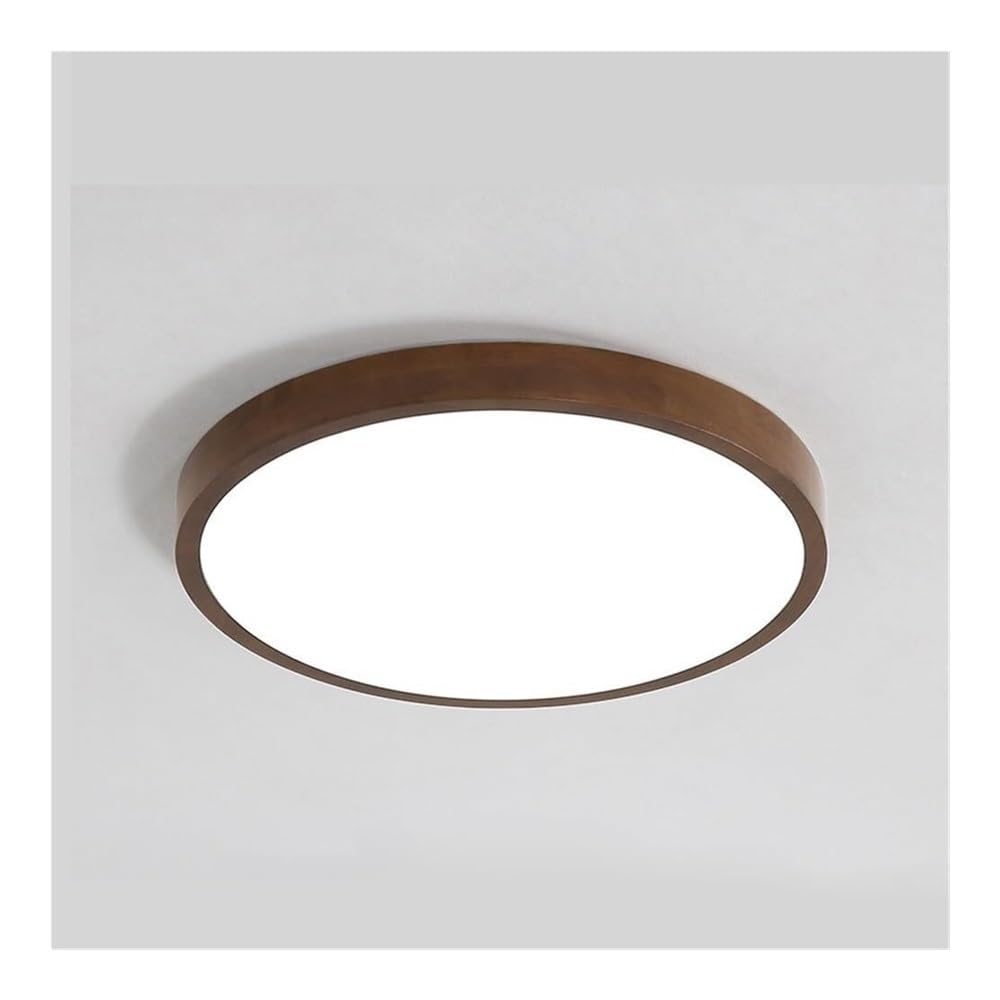 Plafonnier encastré moderne en bois de 30 cm avec éclairage LED et abat-jour acrylique