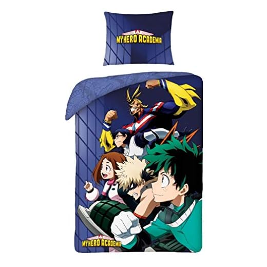 My Hero Academia - Juego de Funda nórdica Reversible (140 x 200 cm, 100% algodón), Incluye Funda de Almohada