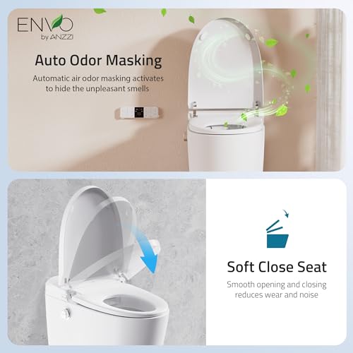 Inodoro inteligente de una pieza Envo Day Series con bidet, doble descarga y sensor de pie | Asiento calefactado ajustable, apertura automática de tapa miniatura 7