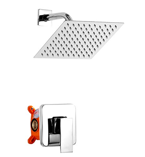 GGStudy Single Function Shower Trim Kit with Rough-in Valve Shower Set Bath Rainfall