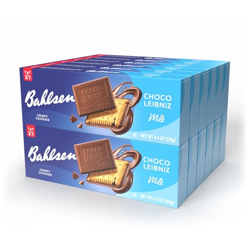Bahlsen Choco Leibniz Milk Cookies (12 boxes) - Leibniz Butter Biscuits topped with a thick layer of European Chocolate - 4.4 oz boxes