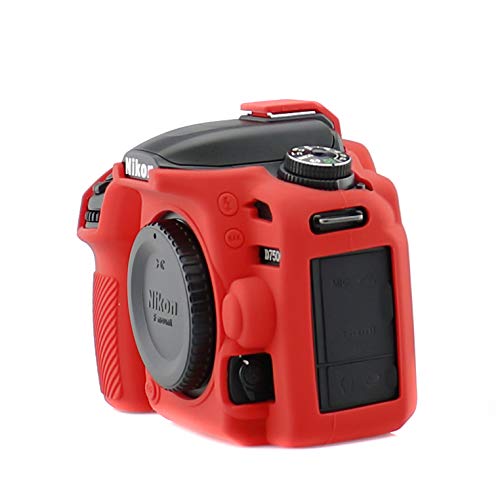Custodia in silicone compatibile con Nikon D7500 CC2120b, Colore: rosso, Custodia per fotocamera