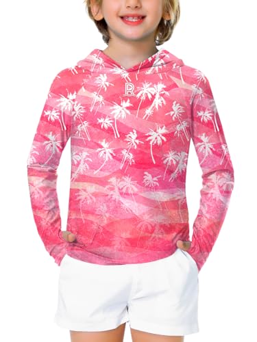 Image of Remimi Kids Sun Shirt Rash Guard Quick Dry Sun Protection Athletic Hoodie Hiking Shirts 3-12 Years