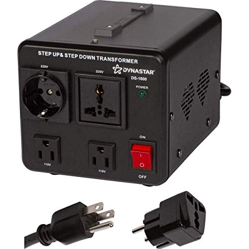 Dynastar Step Up & Step Down Voltage Converter and Transformer, 110-220 to 220-240 Volts; Heavy Duty, Extra Durable Lifetime Coil, 5-Year-Warranty, 1500 Watts