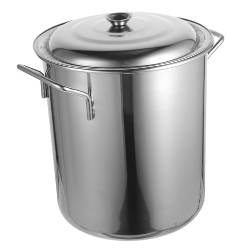 TOGEVAL Pentola in Acciaio Inossidabile con capacità Manici Strisce Alta Resistenza e Ritenzione Calore per Zuppe e Cucina Professionale