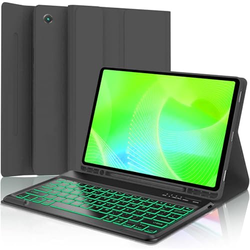 Étui clavier pour Samsung Galaxy Tab A9 Plus 11 pouces avec coque magnétique noire