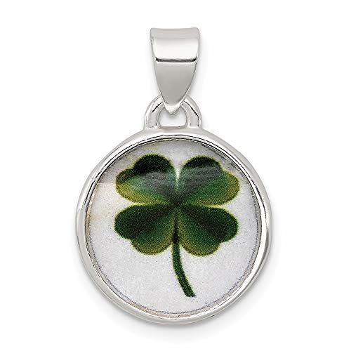 925 Sterling Silver 4 Leaf Clover Clear Enamel Pendant Charm Necklace Good Luck Italian Horn Fine Jewelry For Women Gifts For Her