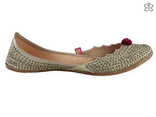 Image of Fulkari Prime Pure Leather Casual Women's Soft Leather Bite and Pinch Free Ladies Jutti Ethnic Mojari
