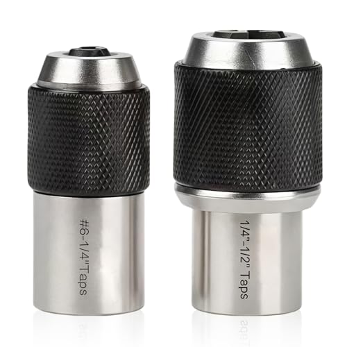 GOEDCH Juego de machos de roscar ajustables de 2 piezas: adaptador cuadrado de 3/8, puntas de vaso con mandíbula ajustable 6-1/4 en 1/4-1/2 pulgadas para M3-M6 M8-M12 Taper