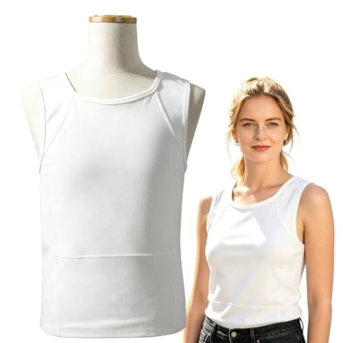 Kugelsichere Weste Stufe Iiia Tragbar Super Bequeme Stichfeste Westen Leicht Wasserdicht Atmungsaktiv Weiches Ballistisches Unterziehshirt Mit Uhmw-Pe Schutz Vorne Hinten(weiß XL)