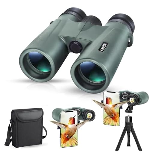 Cason -Binoculars For Long Distance,Ultra HD Binoculars For for Bird Watching,Wildlife,Safari With Phone Adapter & Tripod | Range 2000 Meter, | Zoom 12x42 | Wide Eye peice | Bright BAK 4 Glass (Green)