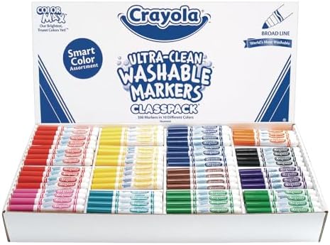 Crayola Exclusive Smart Color Ultra-Clean Washable Marker Classpack, Set of 200, Washable Markers for Kids, Markers (Item # 200CS) image 2