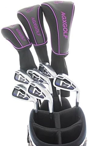 Ladies Edition Magnum (Purple) Right Hand Complete Golf Set: 460 Driver, 3 Wood, 3 Hybrid + 5-9 Irons + Pitching Wedge+Stand Bag; Petite, Regular or Tall Length: USA!