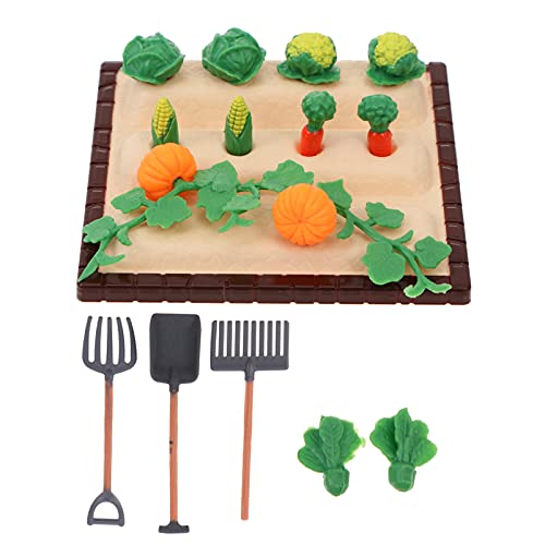 SHINEOFI Miniature Farm Tool Set 3.54 Inch Realistic Metal Shovel and Rake Model for Fairy Garden Vegetable Garden Dollhouse Accessories DIY Outdoor Landscape and Educational Projects