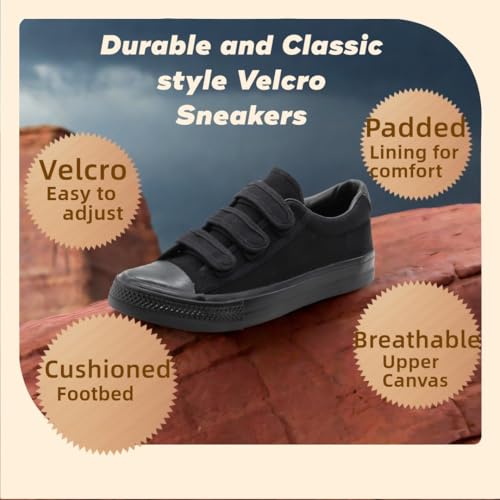 Image of Women's Canvas Running Walking Casual Hook and Loop Tape Sneakers Shoes