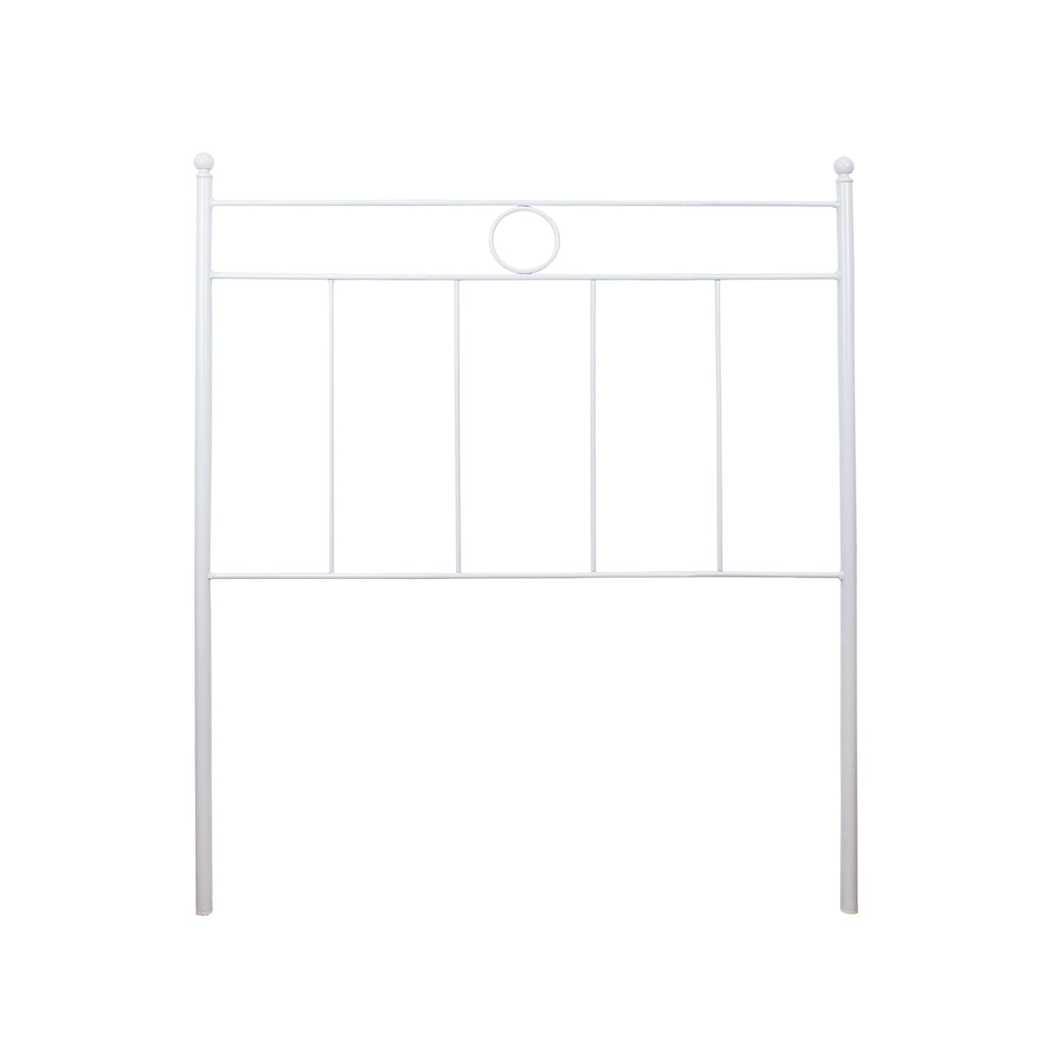 ElHerrero Cabecero de Forja Nacional para Cama de 105Cm, Color Blanco de Hierro con Diseño Elegante, Sencillo y Clásico de Líneas y Círculo. Económico y Fácil de Limpiar, Resistente para Dormitorio.