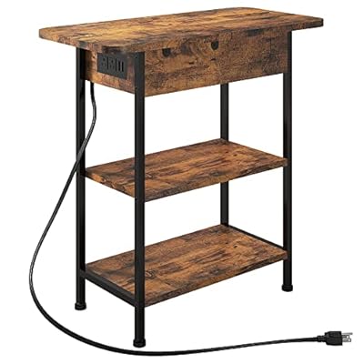 LIDYUK End Table with Charging Station, Flip Top Side Table with USB Ports and Outlets, Nightstand for Small Spaces… 41SYPFFf78L. SS400
